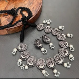 Divine Oxidized Ganesh Necklace
