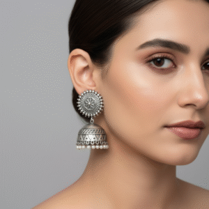 Floral Oxidized Jhumka modal