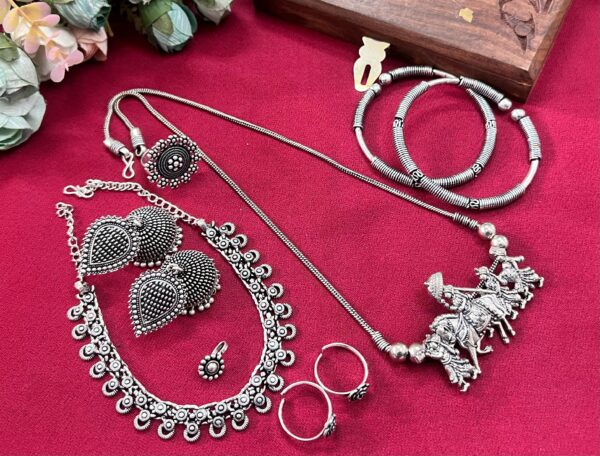 Regal Procession Oxidized Jewellery Set