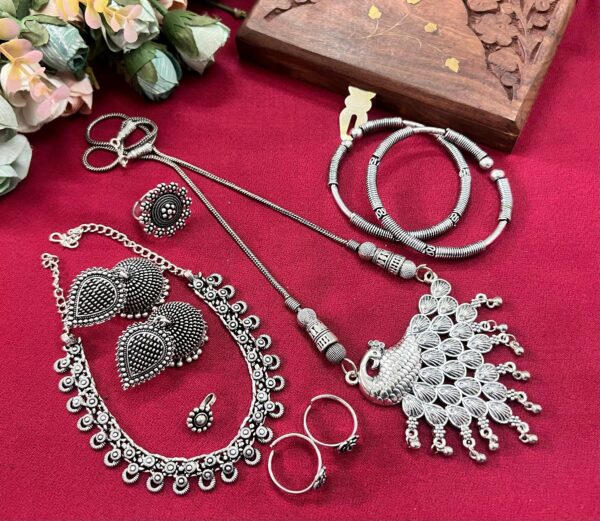 Peacock Silver Jewellery Set