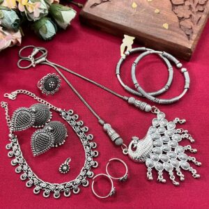 Peacock Silver Jewellery Set