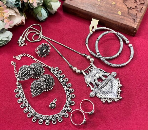 Majestic Royalty Oxidized Jewellery Set