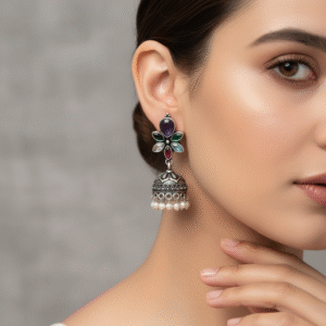 Oxidized Traditional Jhumka Earrings modal