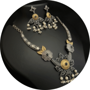 Dual Tone Jewellery Set