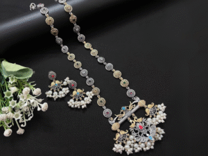 Peacock Dual Tone Pendant Set