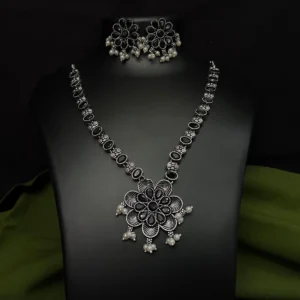 Floral Stone Necklace Set