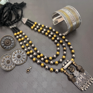 Maharani Aura Dual-Tone Heritage Necklace Set