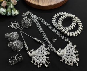 Oxdised Long Necklace & choker set