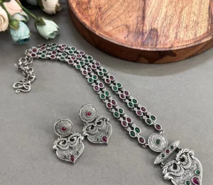 replica jewelry necklace set green & pink