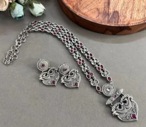 replica jewelry necklace set Ruby & White