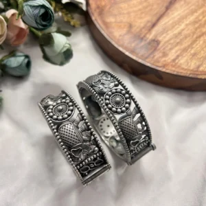 Oxidized Elephant Brass Bangle Bracelet