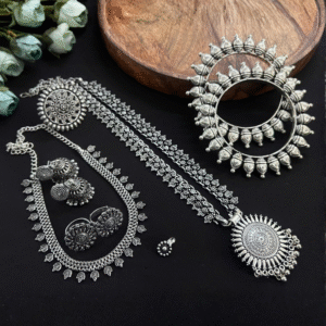 Mandala Sunburst Oxidised Jewelry Set