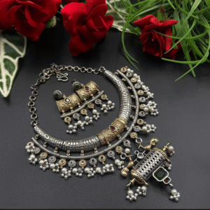 Dual-Tone Bridal Jewellery Set for Wedding
