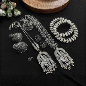 Oxidised Krishna Pendant Set