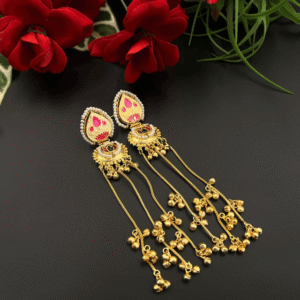 Maroon Ruby Kundan Gold