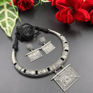 Tribal Oxidised Hasli Necklace Set