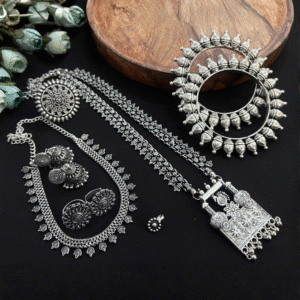 Classic Crescent Oxidised Jewelry Set