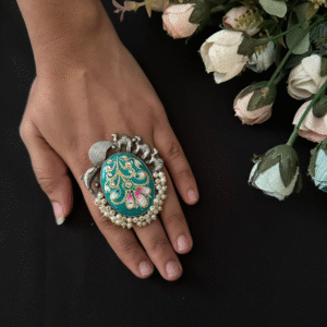 Heritage Meenakari Oxidised Ring