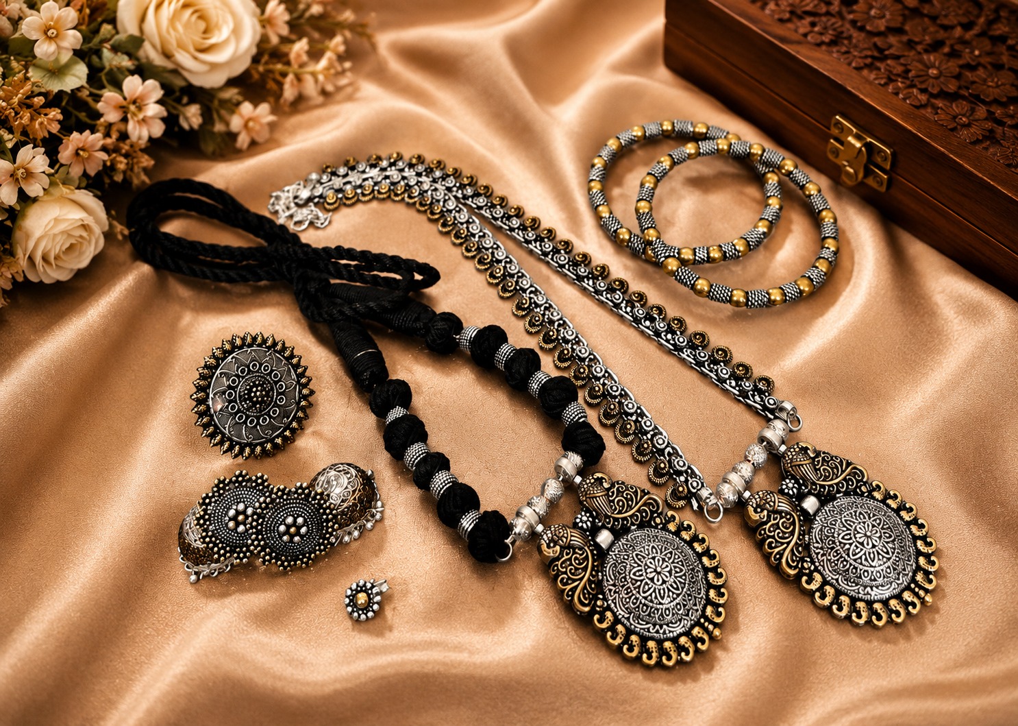 Bohemian Oxidized Silver Jewelry Set 2