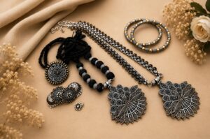 Bohemian Oxidized Silver Jewelry Set 5