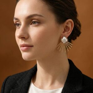 baroque pearl stud earrings