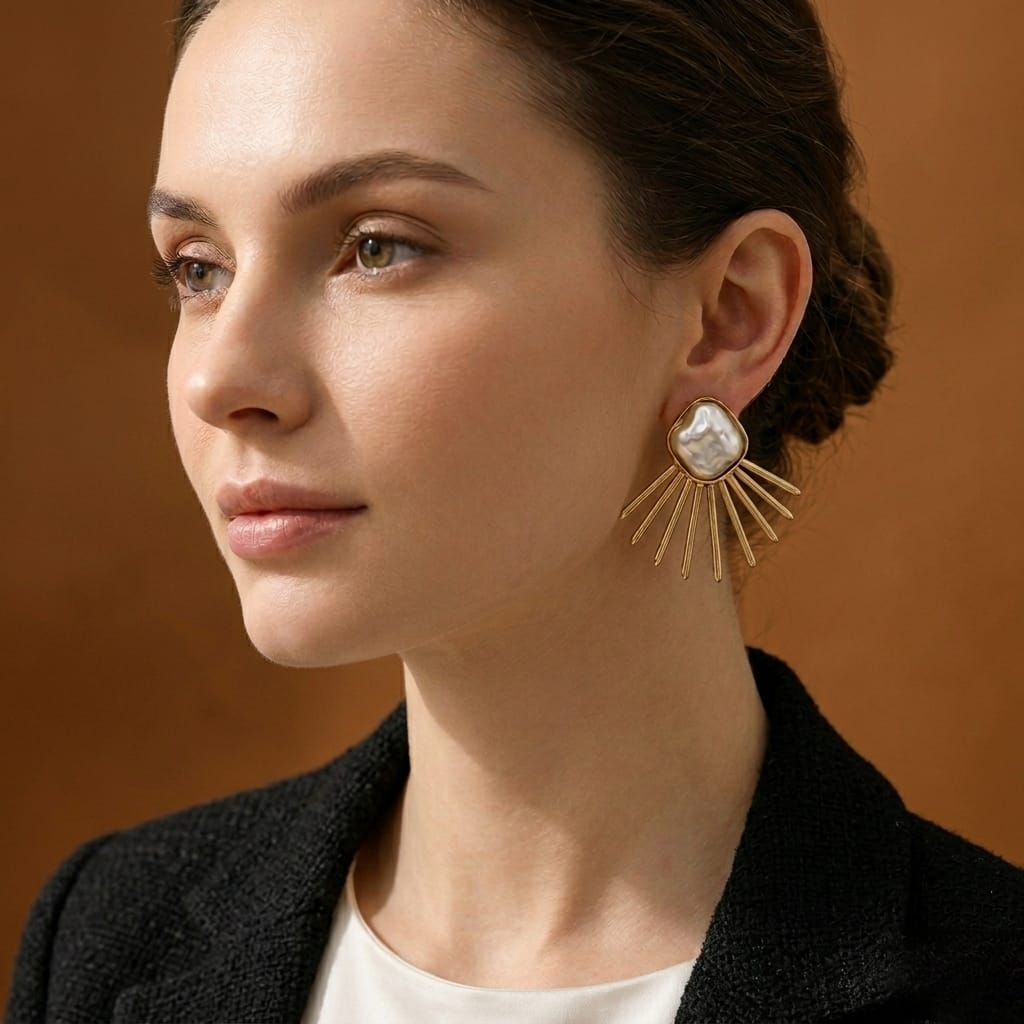 baroque pearl stud earrings