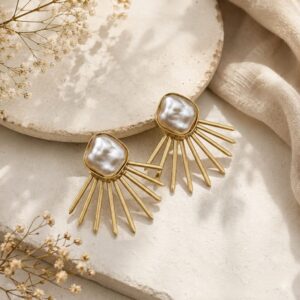 baroque pearl stud earrings