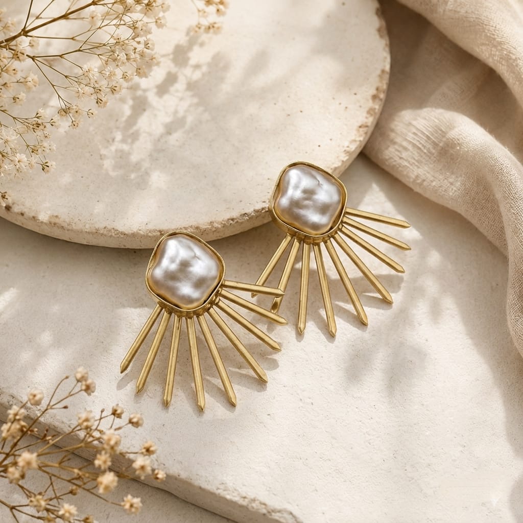 baroque pearl stud earrings