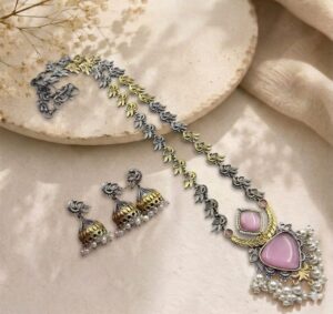 Dual tone necklace set