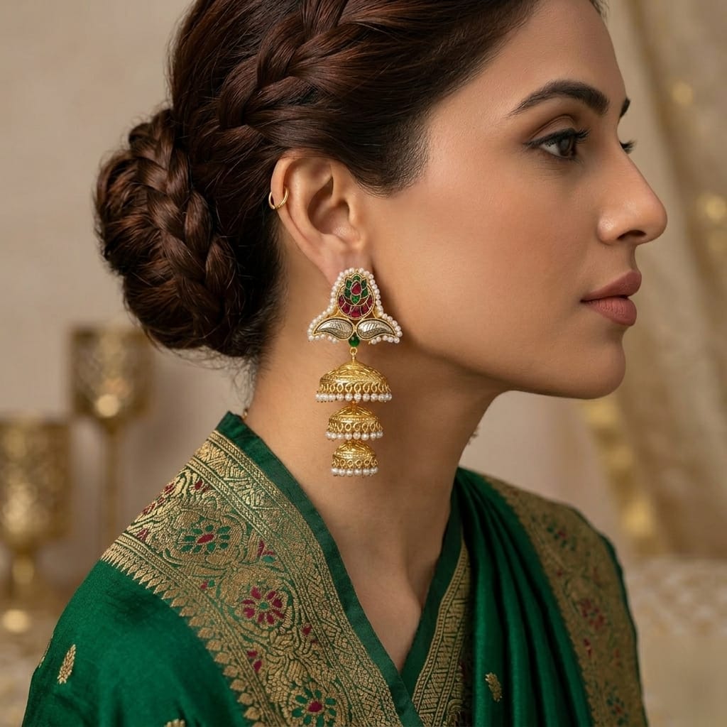 Paachi kundan earrings