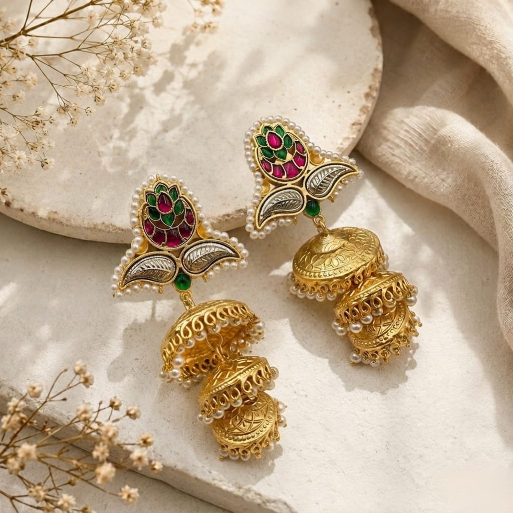 Paachi kundan earrings