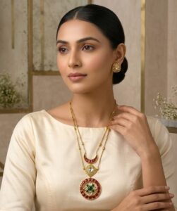 Long chain necklace set