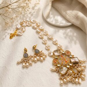 Handmade painting baroque necklace