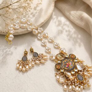 Handmade painting baroque necklace