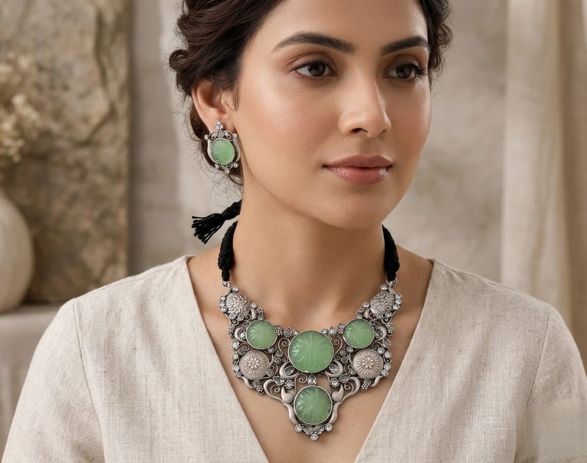 Monalisa stone necklace set - Image 3