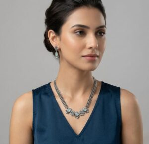 Long chain stone necklace