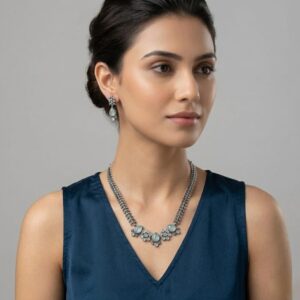 Long chain stone necklace