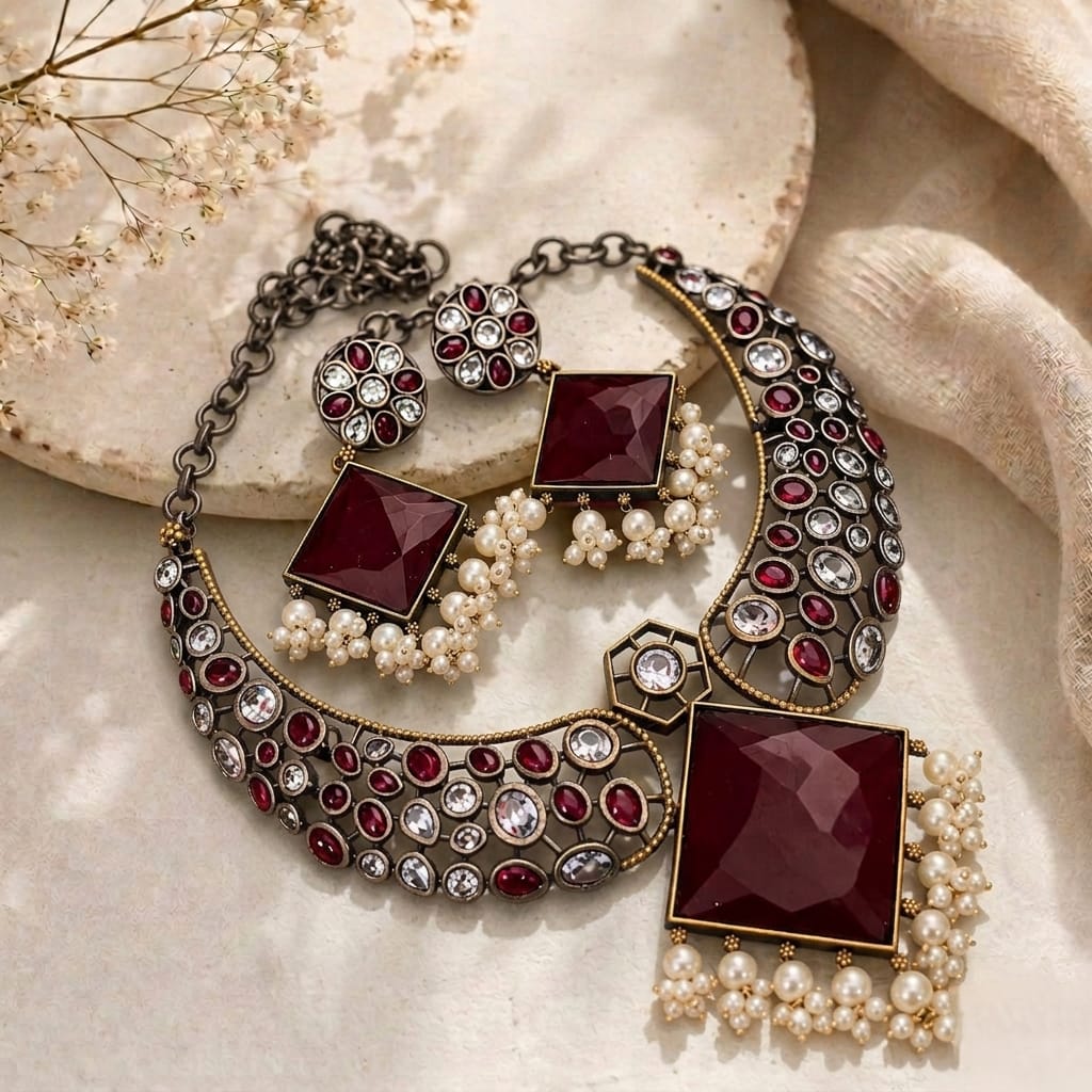 Stone monalisa choker set
