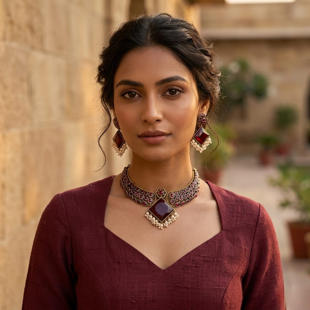 Stone monalisa choker set