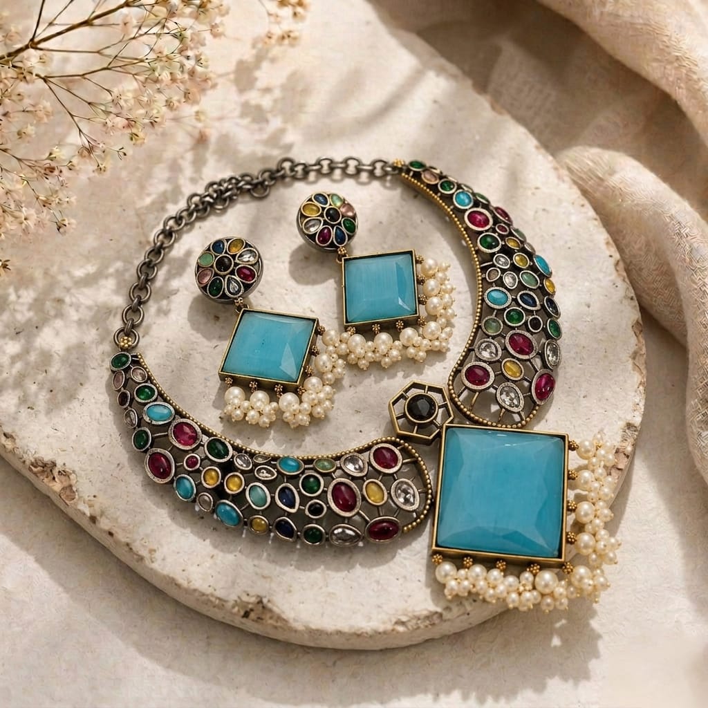Stone monalisa choker set