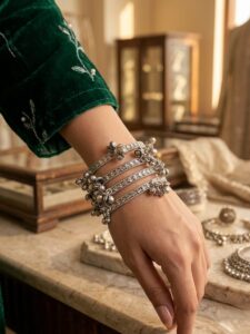 German silver ghungroo bangles