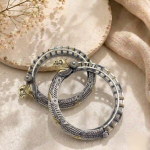 Dual tone peacock bangles