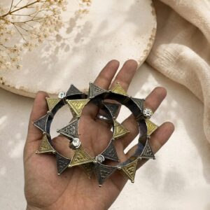 Pair of dual tone bangles