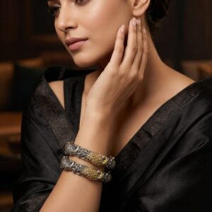 Elegant dual tone openable bangles