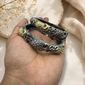 Elegant dual tone openable bangles