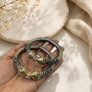 Exquisite dual tone openable bangles
