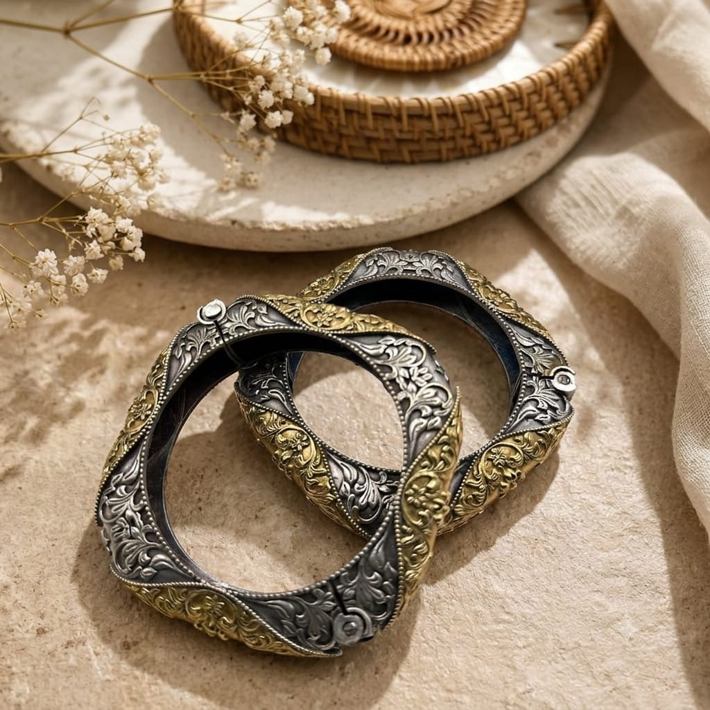 Elegant dual tone bangles