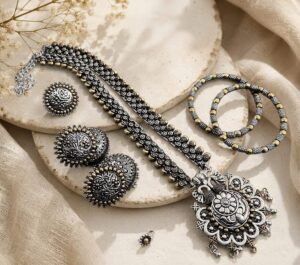 Dual tone jewellery combo set