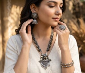 Dual tone jewellery combo set