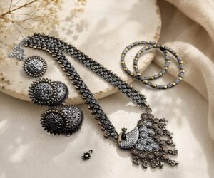 Dual tone jewellery combo set